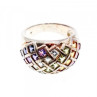 925 Sterling Silver Multi Gemstones Ring Size 7