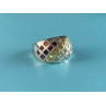 925 Sterling Silver Multi Gemstones Ring Size 7