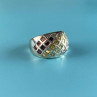 925 Sterling Silver Multi Gemstones Ring Size 7