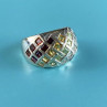 925 Sterling Silver Multi Gemstones Ring Size 7