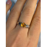 925 Sterling Silver Citrine & Spessartine Garnet Ring Size 8