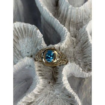 925 Sterling Silver Topaz Ring Size 7