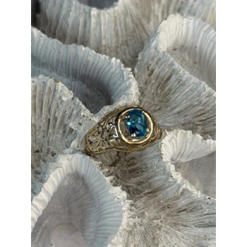 925 Sterling Silver Topaz Ring Size 7