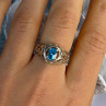 925 Sterling Silver Topaz Ring Size 7