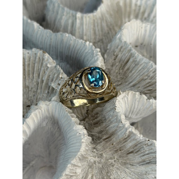 925 Sterling Silver Topaz Ring Size 7