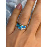 925 Sterling Silver Opal & Beryl Ring Size 7