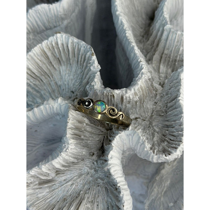 Vintage 925 Sterling Silver Opal Ring Size 8