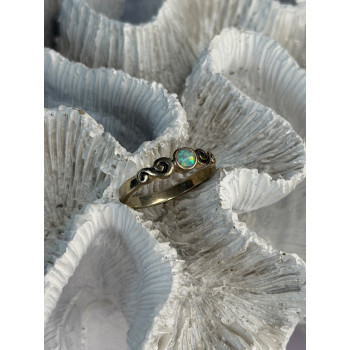 Vintage 925 Sterling Silver Opal Ring Size 8