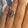 925 Sterling Silver Topaz & Marcasites Ring Size 5.5