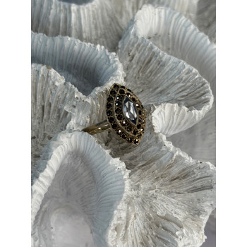 925 Sterling Silver Topaz & Marcasite Ring Size 5.5