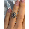 925 Sterling Silver Topaz & Marcasite Ring Size 5.5