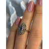 925 Sterling Silver Topaz & Marcasite Ring Size 5.5
