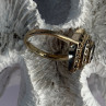 925 Sterling Silver Topaz & Marcasites Ring Size 5.5