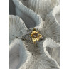 925 Sterling Silver Gold Plated Cz Flower Ring Size 6