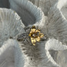 925 Sterling Silver Gold Plated Cz Flower Ring Size 6