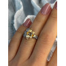 925 Sterling Silver Gold Plated Cz Flower Ring Size 6