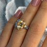 925 Sterling Silver Gold Plated Cz Flower Ring Size 6