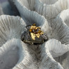 925 Sterling Silver Gold Plated Cz Flower Ring Size 6