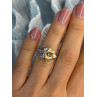 925 Sterling Silver Gold Plated Cz Flower Ring Size 6