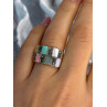 925 Sterling Silver Abalone & Agate & Marcasite Ring Size 6.5