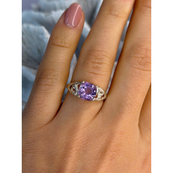 925 Sterling Silver Amethyst Ring Size 7