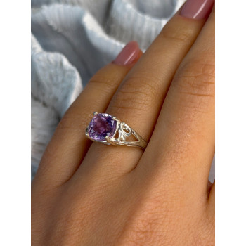 925 Sterling Silver Amethyst Ring Size 7