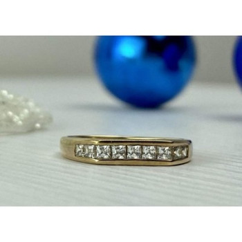 925 Sterling Silver Gold Plated CZ Ring Size 7