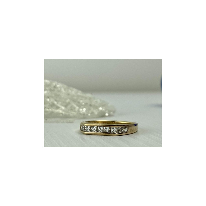 925 Sterling Silver Gold Plated CZ Ring Size 7