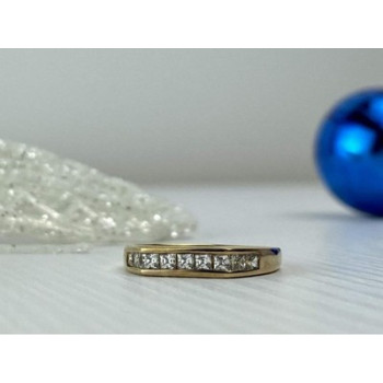 925 Sterling Silver Gold Plated CZ Ring Size 7