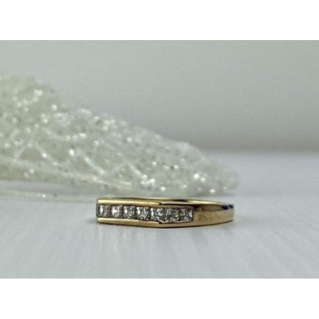 925 Sterling Silver Gold Plated CZ Ring Size 7