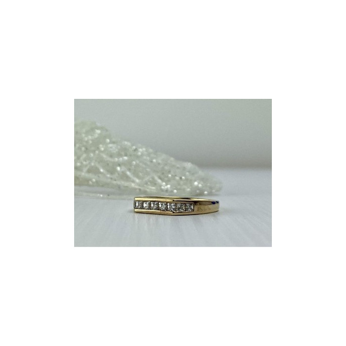 925 Sterling Silver Gold Plated CZ Ring Size 7