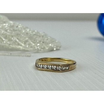 925 Sterling Silver Gold Plated CZ Ring Size 7