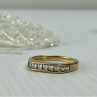 925 Sterling Silver Gold Plated CZ Ring Size 7