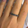 925 Sterling Silver Aquamarine Band Ring Size 8