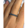 925 Sterling Silver Aquamarine Band Ring Size 8