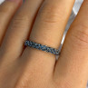 925 Sterling Silver Aquamarine Band Ring Size 8