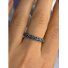 925 Sterling Silver Aquamarine Band Ring Size 8