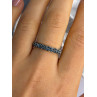 925 Sterling Silver Aquamarine Band Ring Size 8