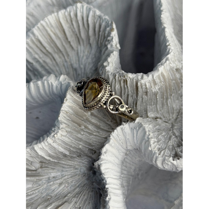 925 Sterling Silver Citrine Ring Size 7