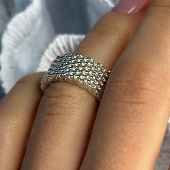 Elegant Unique Design 925 Sterling Silver Ring Size 6