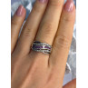 925 Sterling Silver Pink & White Spinel Ring Size 7.5