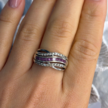 925 Sterling Silver 7 in 1  Interlocking Rolling Ring Size 11