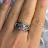 925 Sterling Silver 7 in 1  Interlocking Rolling Ring Size 11
