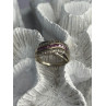 925 Sterling Silver Pink & White Spinel Ring Size 7.5