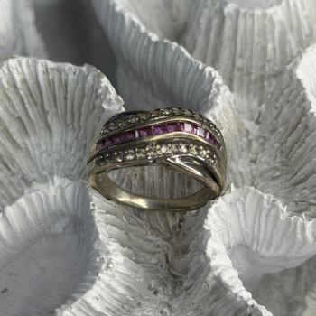 925 Sterling Silver 7 in 1  Interlocking Rolling Ring Size 11