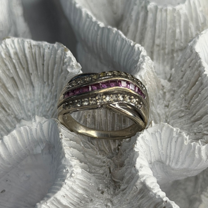 925 Sterling Silver 7 in 1  Interlocking Rolling Ring Size 11