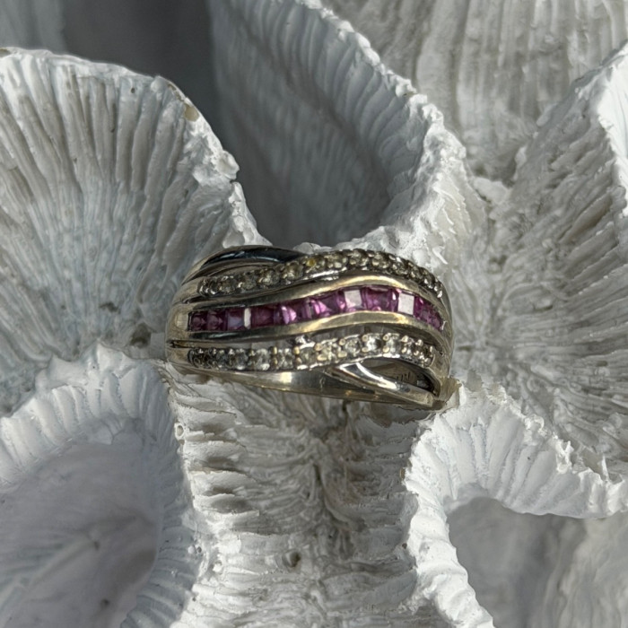 925 Sterling Silver 7 in 1  Interlocking Rolling Ring Size 11