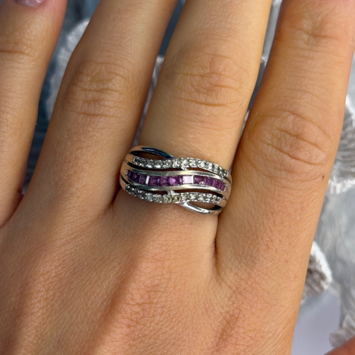 925 Sterling Silver 7 in 1  Interlocking Rolling Ring Size 11