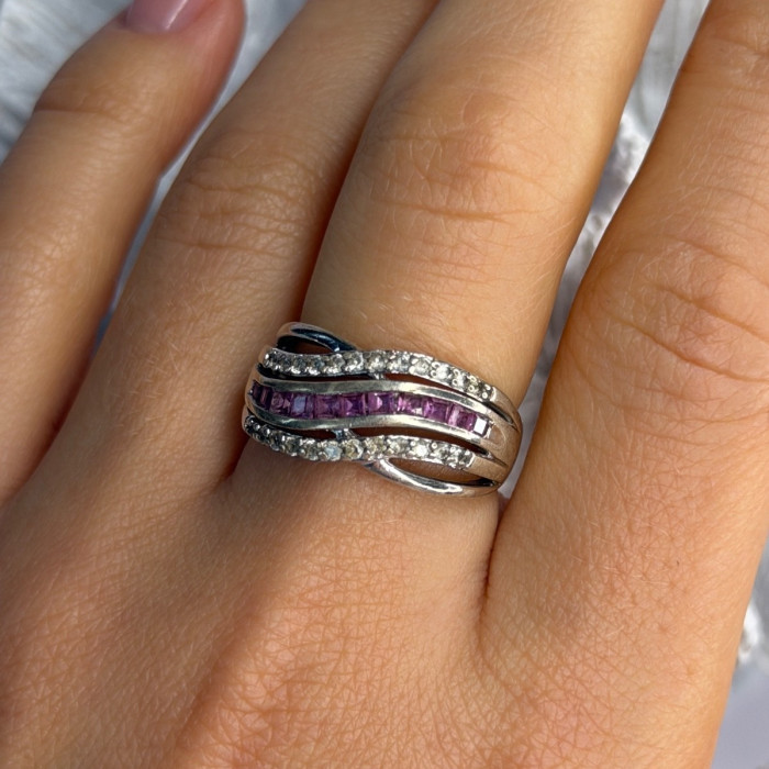 925 Sterling Silver 7 in 1  Interlocking Rolling Ring Size 11