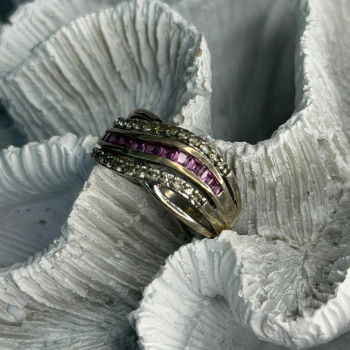925 Sterling Silver 7 in 1  Interlocking Rolling Ring Size 11